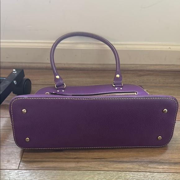 Kate Spade Purple Structured Satchel Leather Bag with Handles, Medium Sized - Picture 8 of 10